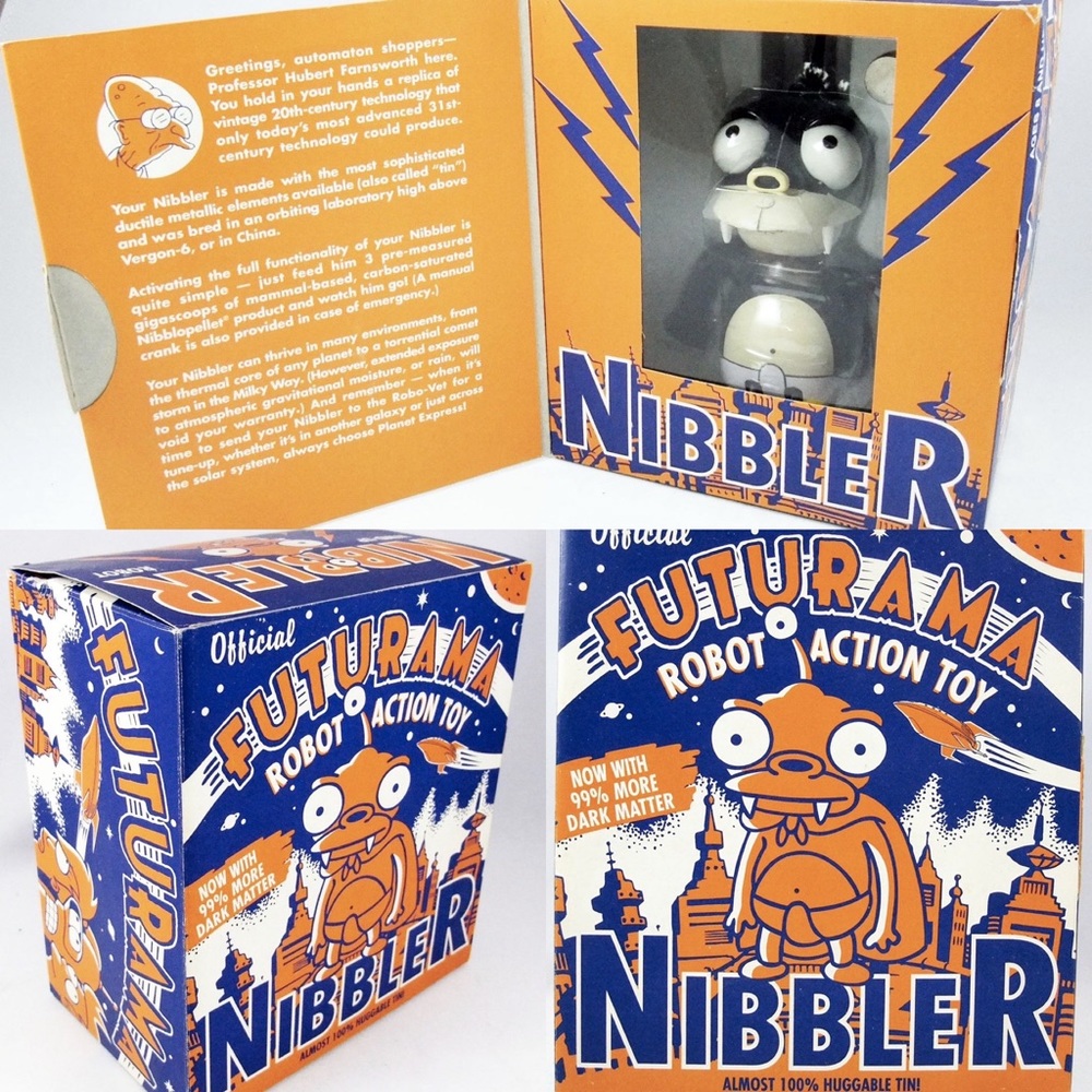 Futurama Series Official Boxed Collector Metal Wind Up Nibbler Action Figure Toy